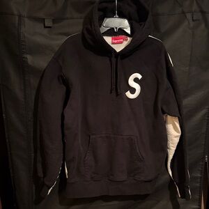 Supreme Black Hoodie with White Lettering